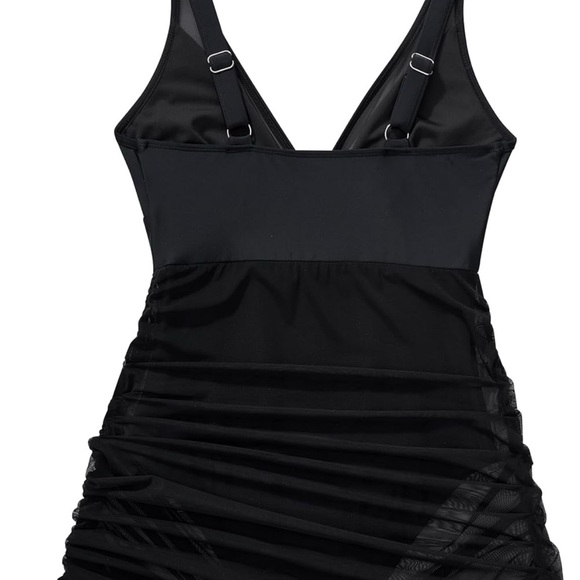 Brand new Black sheer accented one piece - Picture 2 of 2